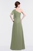 ColsBM Louisa Moss Green Simple A-line Short Sleeve Half Backless Floor Length Ruffles Bridesmaid Dresses