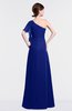 ColsBM Louisa Nautical Blue Simple A-line Short Sleeve Half Backless Floor Length Ruffles Bridesmaid Dresses