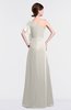 ColsBM Louisa Off White Simple A-line Short Sleeve Half Backless Floor Length Ruffles Bridesmaid Dresses