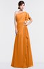 ColsBM Louisa Orange Simple A-line Short Sleeve Half Backless Floor Length Ruffles Bridesmaid Dresses