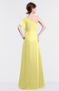 ColsBM Louisa Pastel Yellow Simple A-line Short Sleeve Half Backless Floor Length Ruffles Bridesmaid Dresses