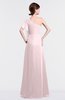 ColsBM Louisa Petal Pink Simple A-line Short Sleeve Half Backless Floor Length Ruffles Bridesmaid Dresses