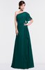 ColsBM Louisa Shaded Spruce Simple A-line Short Sleeve Half Backless Floor Length Ruffles Bridesmaid Dresses