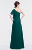 ColsBM Louisa Shaded Spruce Simple A-line Short Sleeve Half Backless Floor Length Ruffles Bridesmaid Dresses