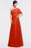 ColsBM Louisa Tangerine Tango Simple A-line Short Sleeve Half Backless Floor Length Ruffles Bridesmaid Dresses