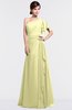 ColsBM Louisa Wax Yellow Simple A-line Short Sleeve Half Backless Floor Length Ruffles Bridesmaid Dresses