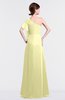 ColsBM Louisa Wax Yellow Simple A-line Short Sleeve Half Backless Floor Length Ruffles Bridesmaid Dresses