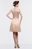 ColsBM Gloria Almost Apricot Plain A-line Sleeveless Satin Knee Length Graduation Dresses