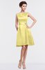 ColsBM Gloria Daffodil Plain A-line Sleeveless Satin Knee Length Graduation Dresses