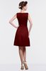 ColsBM Gloria Dark Red Plain A-line Sleeveless Satin Knee Length Graduation Dresses
