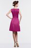ColsBM Gloria Hot Pink Plain A-line Sleeveless Satin Knee Length Graduation Dresses