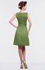 ColsBM Gloria Moss Green Plain A-line Sleeveless Satin Knee Length Graduation Dresses