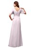 ColsBM Alaia Blush Modest Short Sleeve Chiffon Floor Length Beading Bridesmaid Dresses