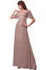 ColsBM Alaia Bridal Rose Modest Short Sleeve Chiffon Floor Length Beading Bridesmaid Dresses