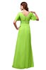 ColsBM Alaia Bright Green Modest Short Sleeve Chiffon Floor Length Beading Bridesmaid Dresses