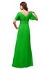 ColsBM Alaia Classic Green Modest Short Sleeve Chiffon Floor Length Beading Bridesmaid Dresses
