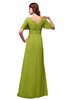 ColsBM Alaia Green Oasis Modest Short Sleeve Chiffon Floor Length Beading Bridesmaid Dresses