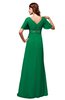 ColsBM Alaia Green Modest Short Sleeve Chiffon Floor Length Beading Bridesmaid Dresses