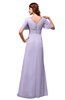 ColsBM Alaia Light Purple Modest Short Sleeve Chiffon Floor Length Beading Bridesmaid Dresses