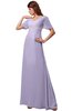 ColsBM Alaia Pastel Lilac Modest Short Sleeve Chiffon Floor Length Beading Bridesmaid Dresses