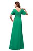ColsBM Alaia Pepper Green Modest Short Sleeve Chiffon Floor Length Beading Bridesmaid Dresses