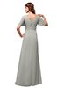ColsBM Alaia Platinum Modest Short Sleeve Chiffon Floor Length Beading Bridesmaid Dresses