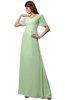 ColsBM Alaia Seacrest Modest Short Sleeve Chiffon Floor Length Beading Bridesmaid Dresses