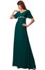 ColsBM Alaia Shaded Spruce Modest Short Sleeve Chiffon Floor Length Beading Bridesmaid Dresses