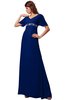 ColsBM Alaia Sodalite Blue Modest Short Sleeve Chiffon Floor Length Beading Bridesmaid Dresses