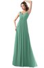 ColsBM Diana Beryl Green Modest Empire Thick Straps Zipper Floor Length Ruching Prom Dresses