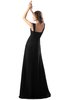 ColsBM Diana Black Modest Empire Thick Straps Zipper Floor Length Ruching Prom Dresses