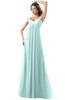 ColsBM Diana Blue Glass Modest Empire Thick Straps Zipper Floor Length Ruching Prom Dresses