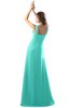 ColsBM Diana Blue Turquoise Modest Empire Thick Straps Zipper Floor Length Ruching Prom Dresses
