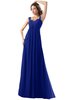 ColsBM Diana Electric Blue Modest Empire Thick Straps Zipper Floor Length Ruching Prom Dresses