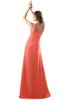 ColsBM Diana Fusion Coral Modest Empire Thick Straps Zipper Floor Length Ruching Prom Dresses
