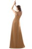 ColsBM Diana Light Brown Modest Empire Thick Straps Zipper Floor Length Ruching Prom Dresses
