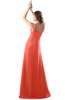 ColsBM Diana Living Coral Modest Empire Thick Straps Zipper Floor Length Ruching Prom Dresses