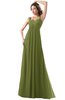 ColsBM Diana Olive Green Modest Empire Thick Straps Zipper Floor Length Ruching Prom Dresses