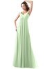 ColsBM Diana Pale Green Modest Empire Thick Straps Zipper Floor Length Ruching Prom Dresses