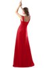 ColsBM Diana Red Modest Empire Thick Straps Zipper Floor Length Ruching Prom Dresses