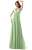 ColsBM Diana Sage Green Modest Empire Thick Straps Zipper Floor Length Ruching Prom Dresses