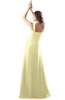 ColsBM Diana Soft Yellow Modest Empire Thick Straps Zipper Floor Length Ruching Prom Dresses