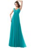 ColsBM Diana Teal Modest Empire Thick Straps Zipper Floor Length Ruching Prom Dresses