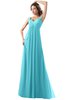 ColsBM Diana Turquoise Modest Empire Thick Straps Zipper Floor Length Ruching Prom Dresses