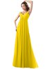 ColsBM Diana Yellow Modest Empire Thick Straps Zipper Floor Length Ruching Prom Dresses