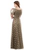 ColsBM Megan Almondine Brown Gorgeous Column Scalloped Edge Short Sleeve Floor Length Lace Bridesmaid Dresses