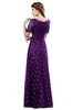 ColsBM Megan Amaranth Purple Gorgeous Column Scalloped Edge Short Sleeve Floor Length Lace Bridesmaid Dresses
