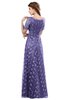 ColsBM Megan Aster Purple Gorgeous Column Scalloped Edge Short Sleeve Floor Length Lace Bridesmaid Dresses