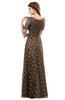 ColsBM Megan Bronze Brown Gorgeous Column Scalloped Edge Short Sleeve Floor Length Lace Bridesmaid Dresses
