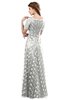 ColsBM Megan Cloud White Gorgeous Column Scalloped Edge Short Sleeve Floor Length Lace Bridesmaid Dresses